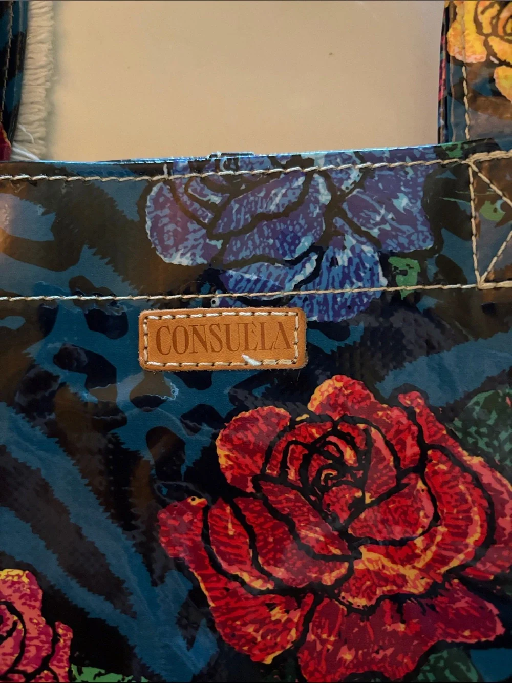 Consuela Multicolor Rose & Zebra Print Tote